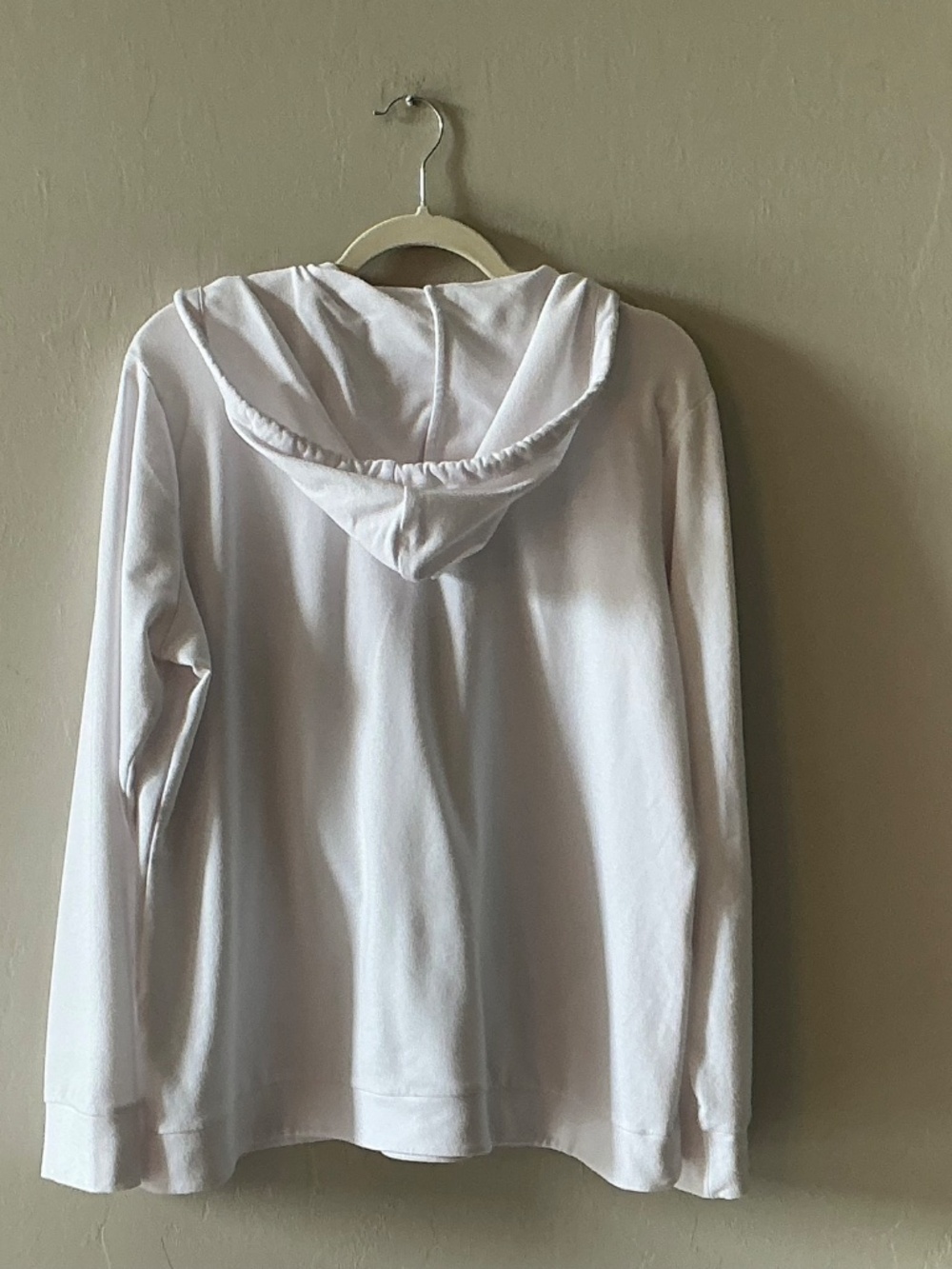 Michael Kors Women White Cross Hem V-Neck Hoodie Loungewear Athleisure Logo XL - Picture 2 of 8